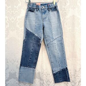 Blank NYC Girls' NWT Fare Warning Color Blocked Cropped Jeans Size 7 Kids New